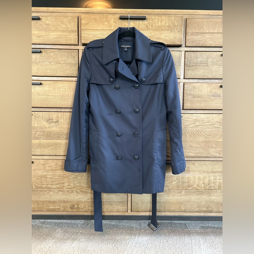 Brooks Brothers Navy Short Trench Coat 4